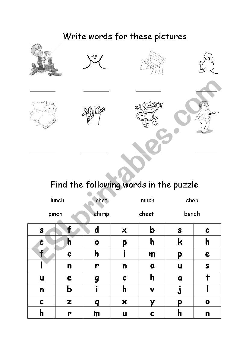 The ch sound worksheet