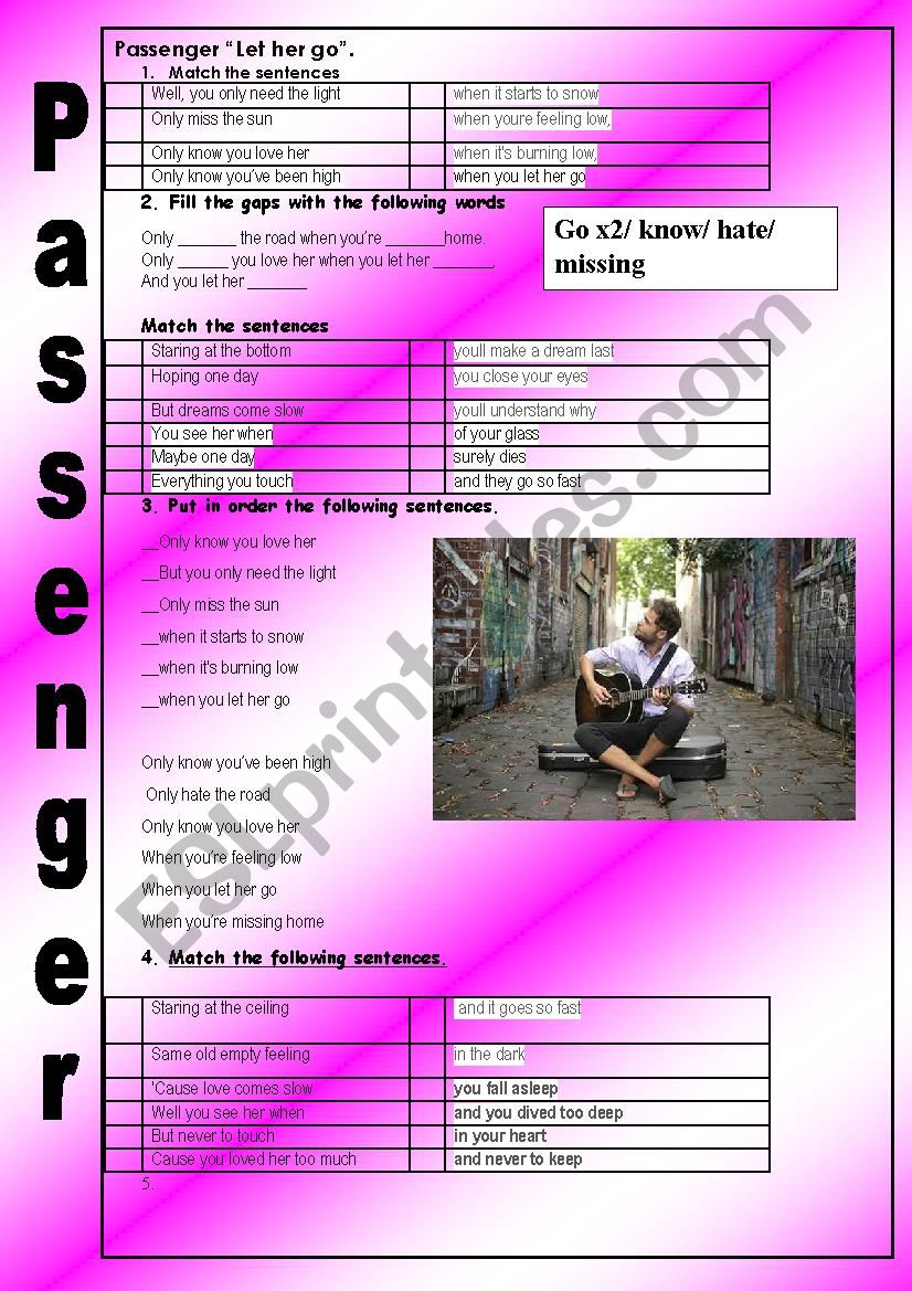 passenger worksheet