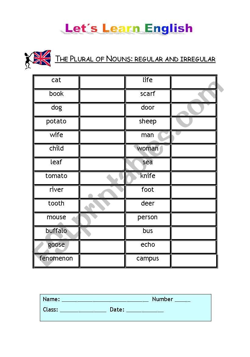 The Plural of Nouns: Regular and Irregular