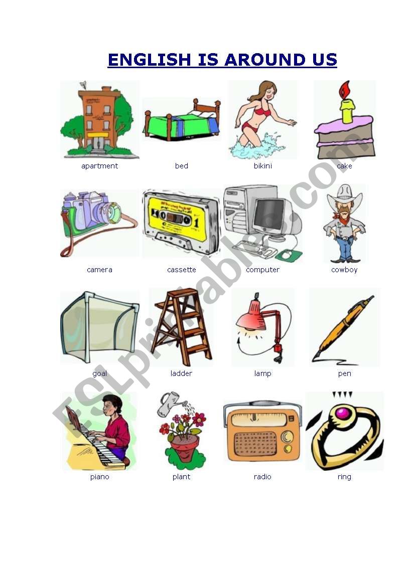 English is around us worksheet