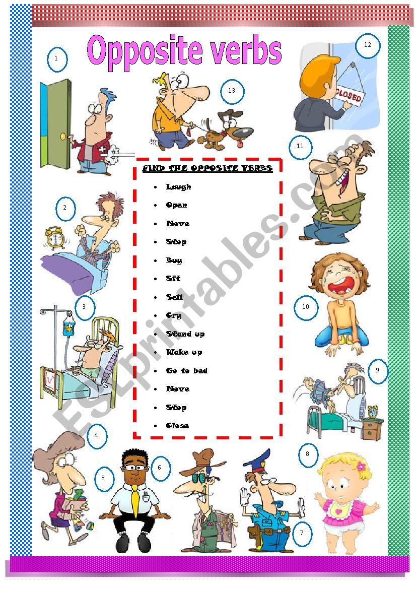 OPPOSITE VERBS worksheet