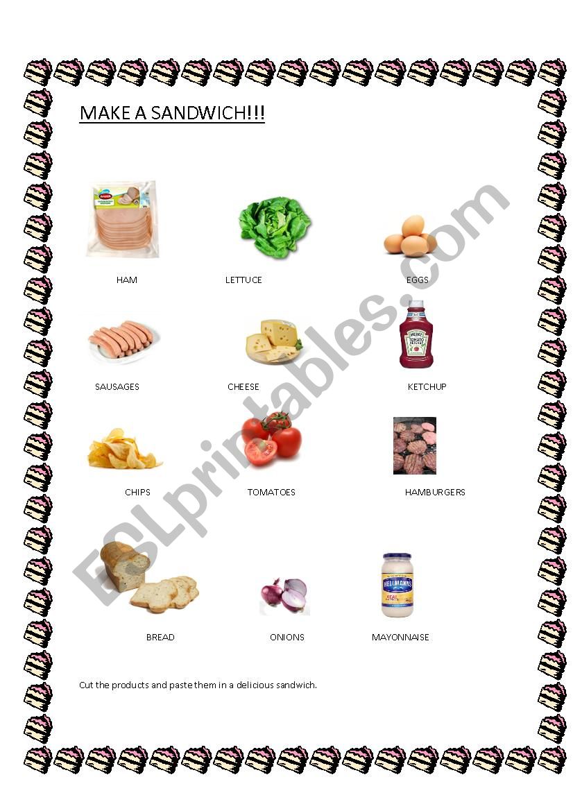 LETS MAKE A SANDWICH! worksheet