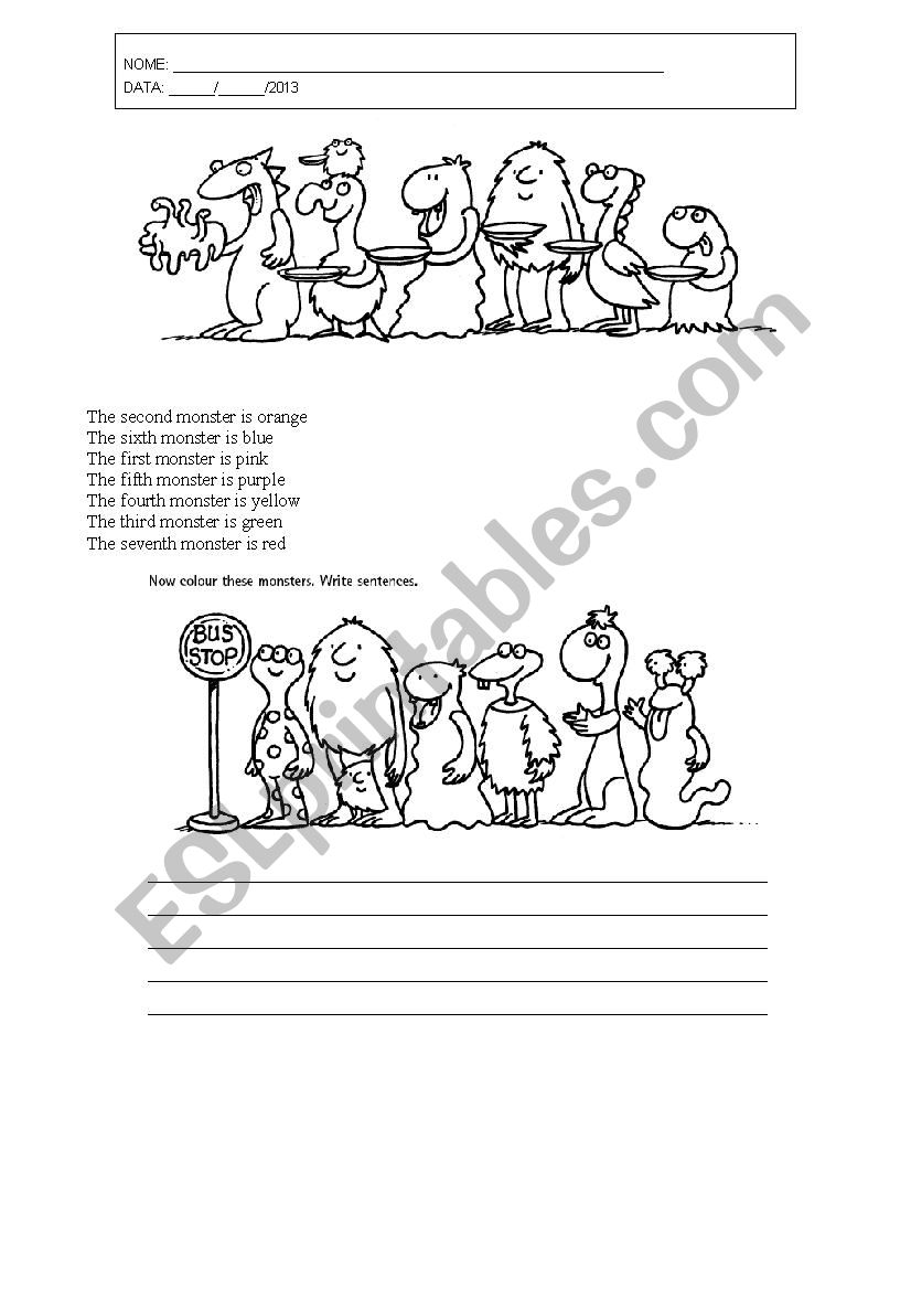 Ordinal nnumbers worksheet