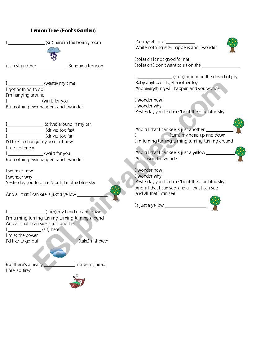 Lemon tree worksheet