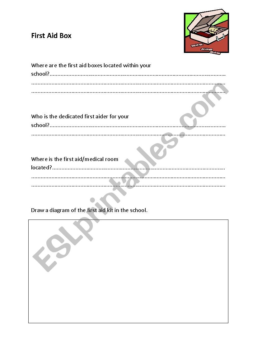 First Aid Box worksheet