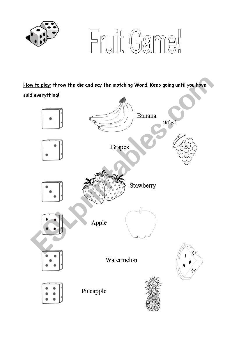 Fruit Game worksheet