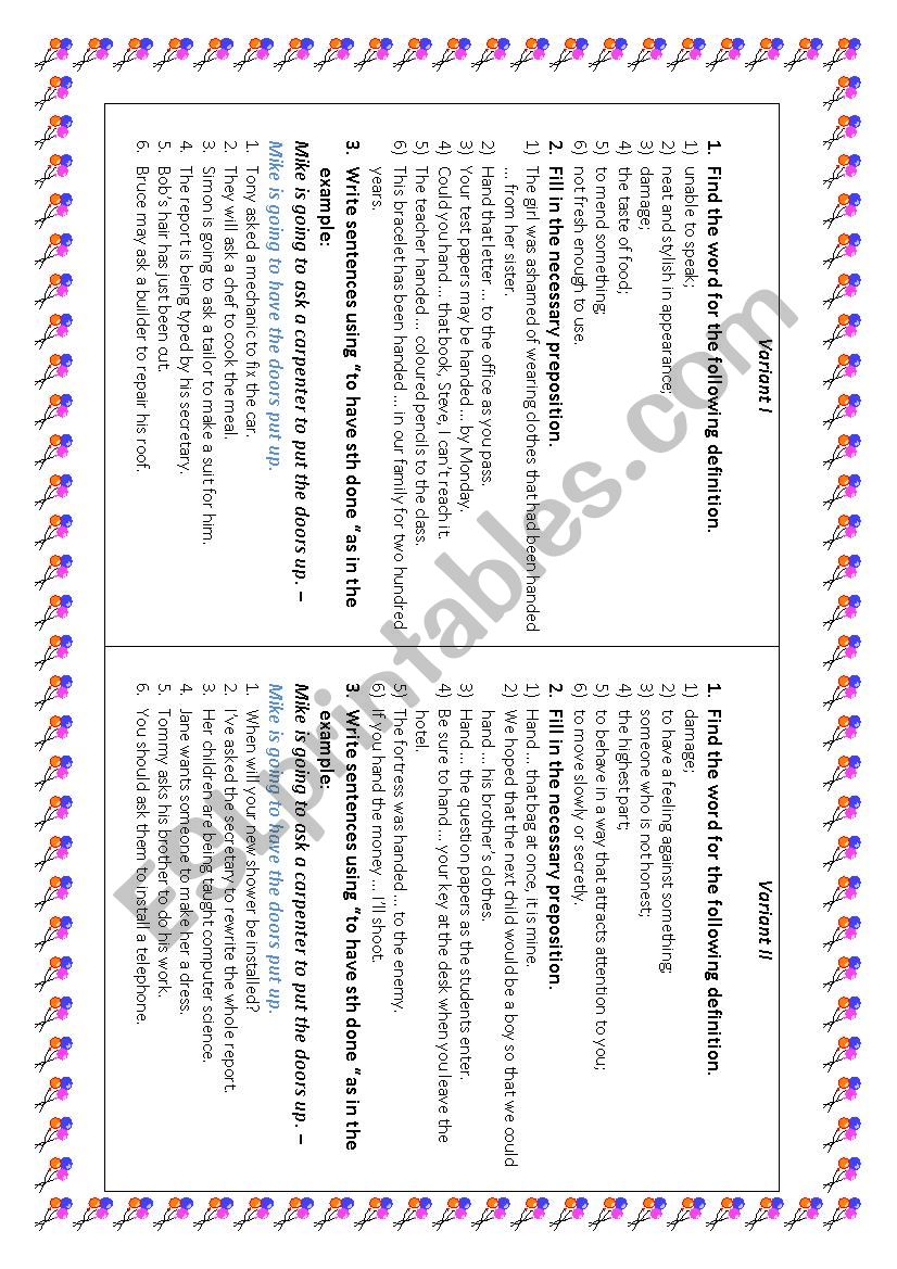 Test for 9-grade pupils worksheet