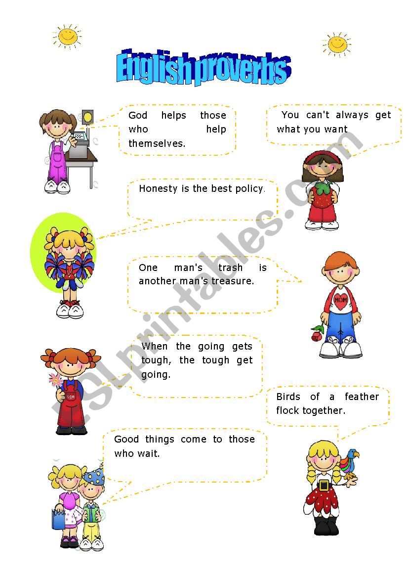 English proverbs worksheet