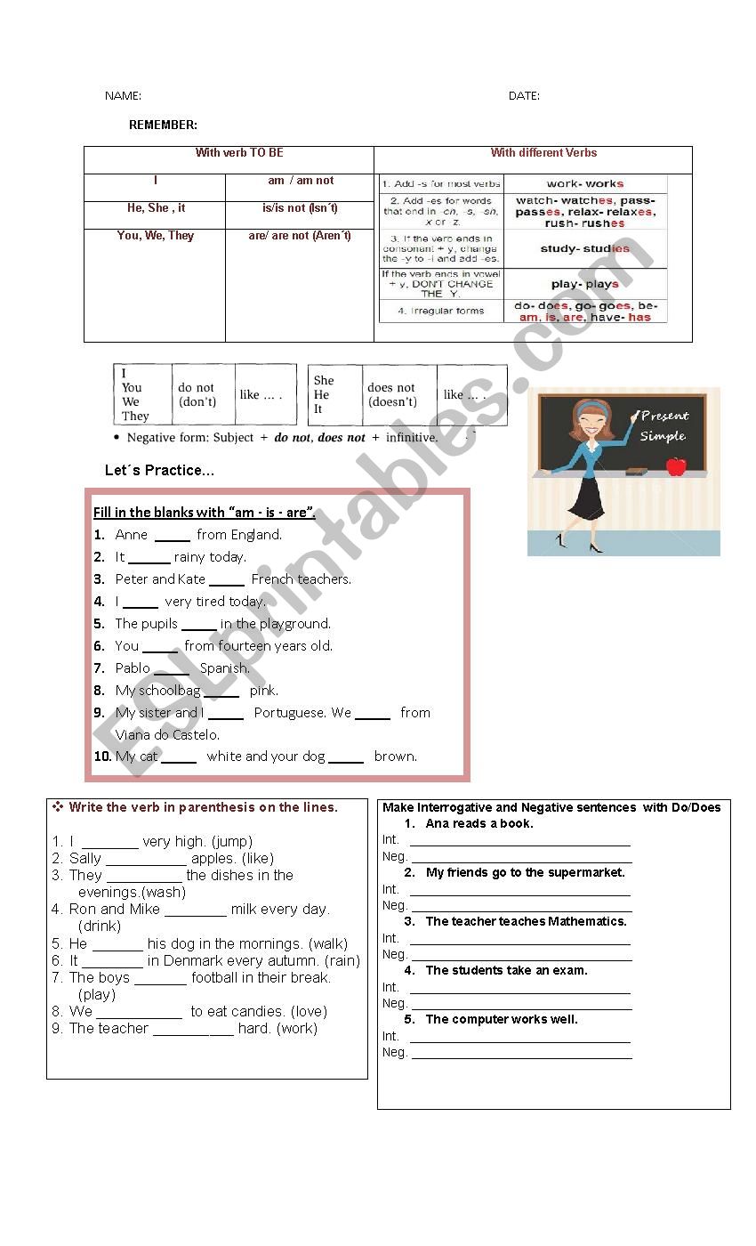 Class activity worksheet