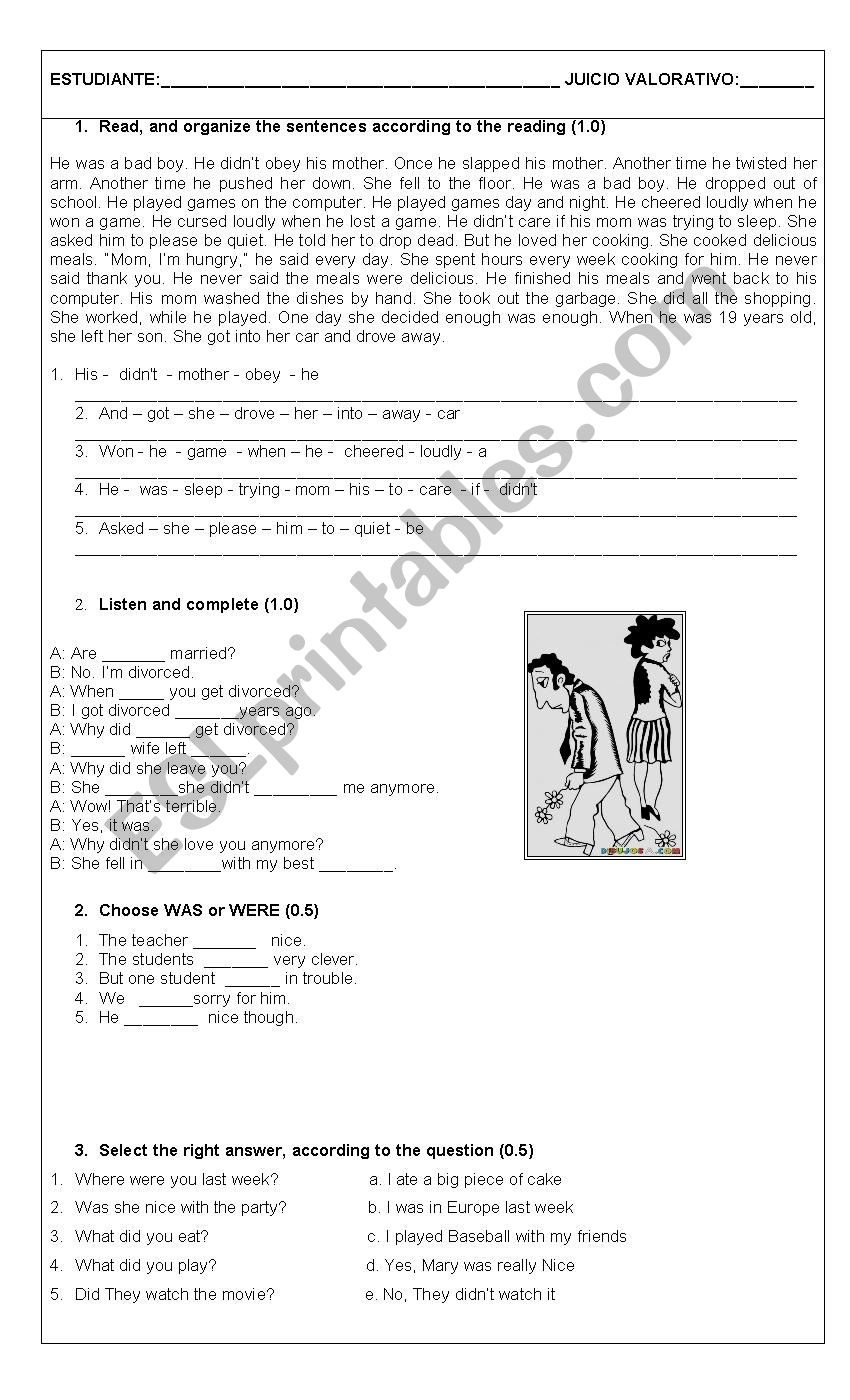 Work in class worksheet