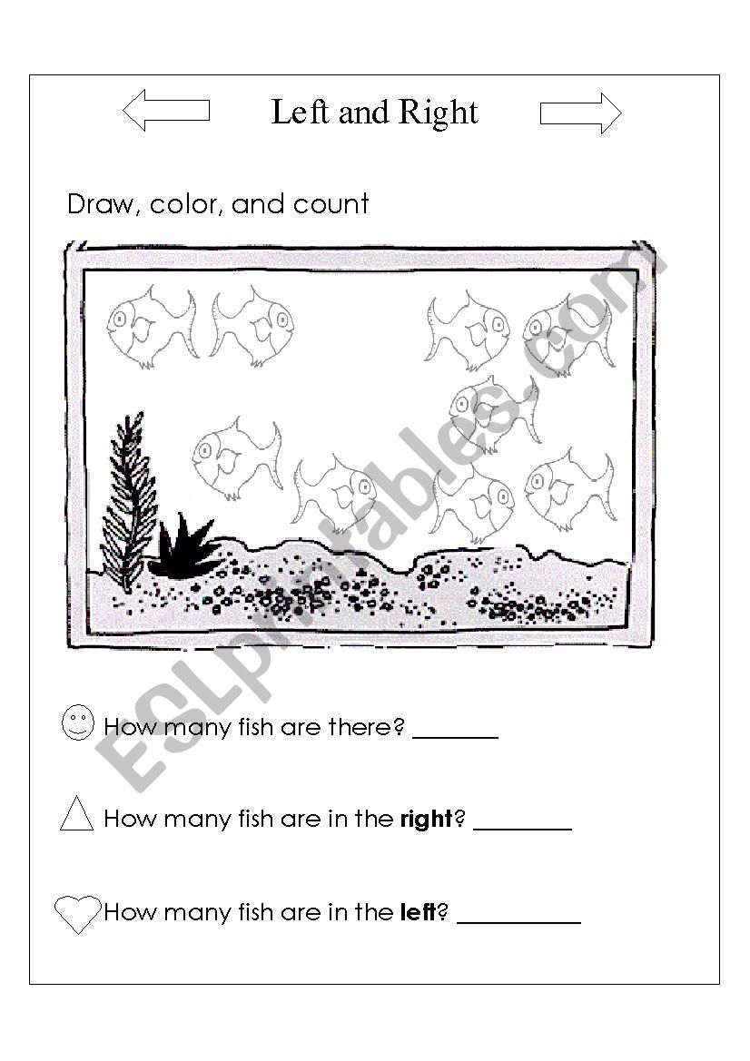 Left and right  worksheet