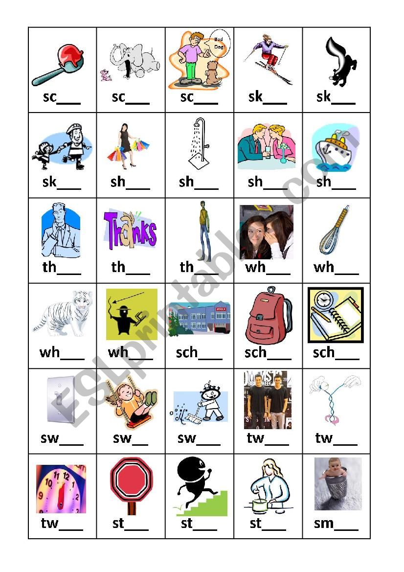 Diagraphs and Triagraphs Flashcard set 4