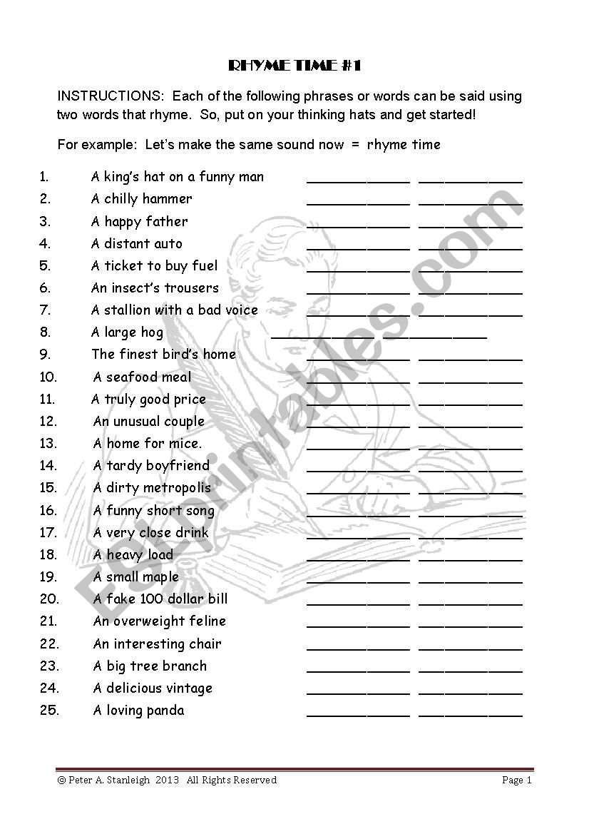 Rhyme Time 1 worksheet