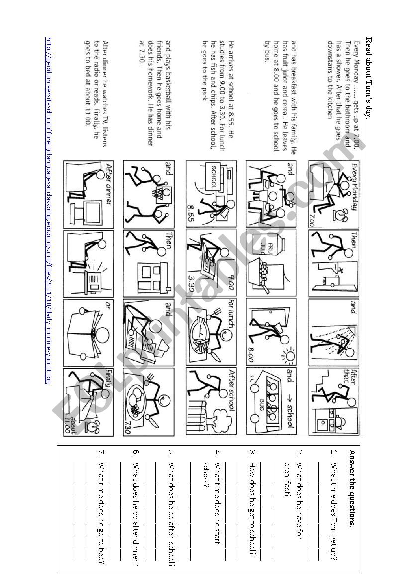 Daily routines - reading and writing