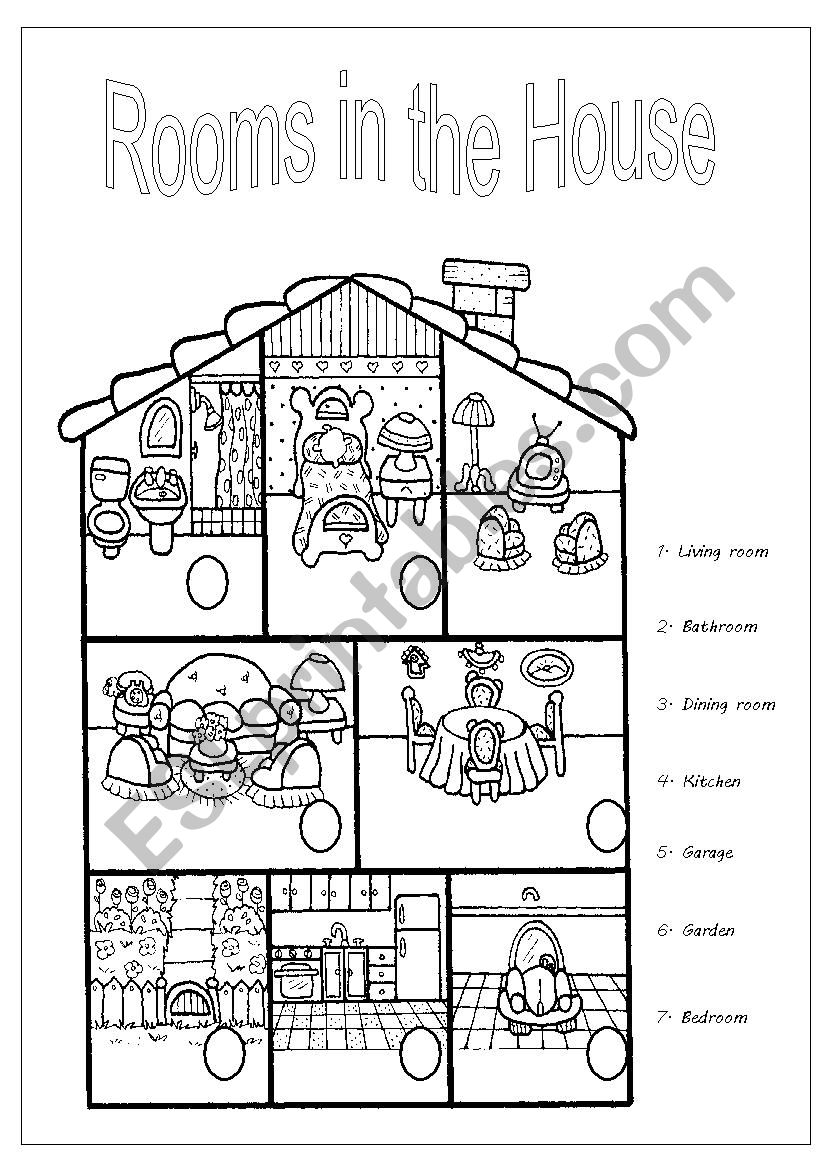 rooms in the house worksheet