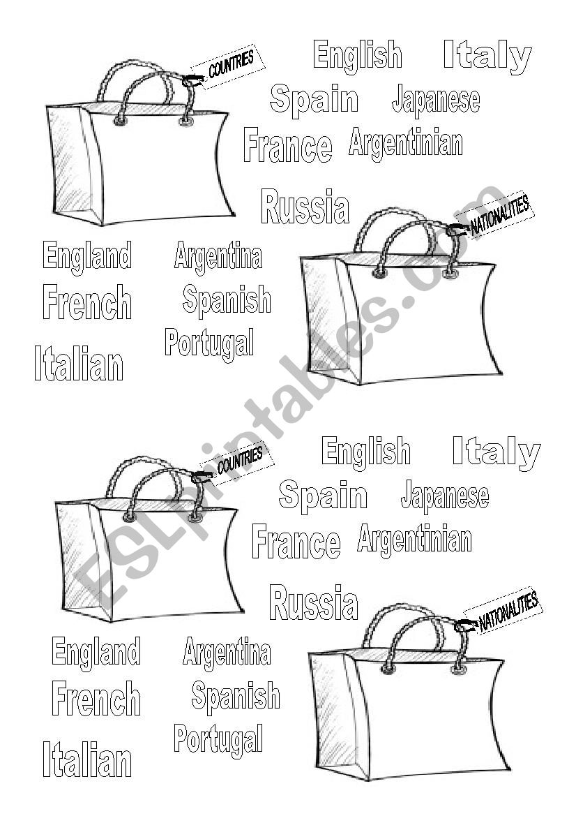 Nationalities and Countries worksheet
