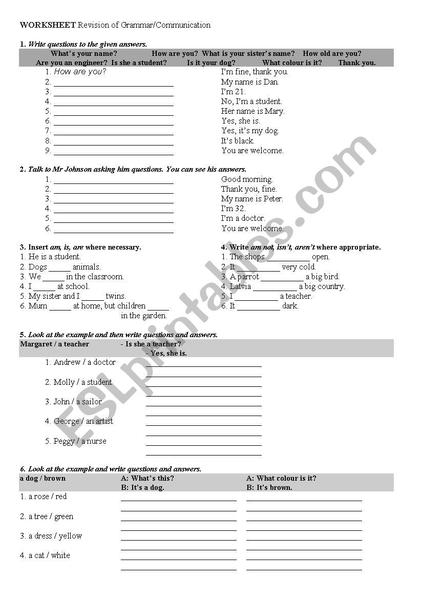 Worksheet Whats your name? worksheet