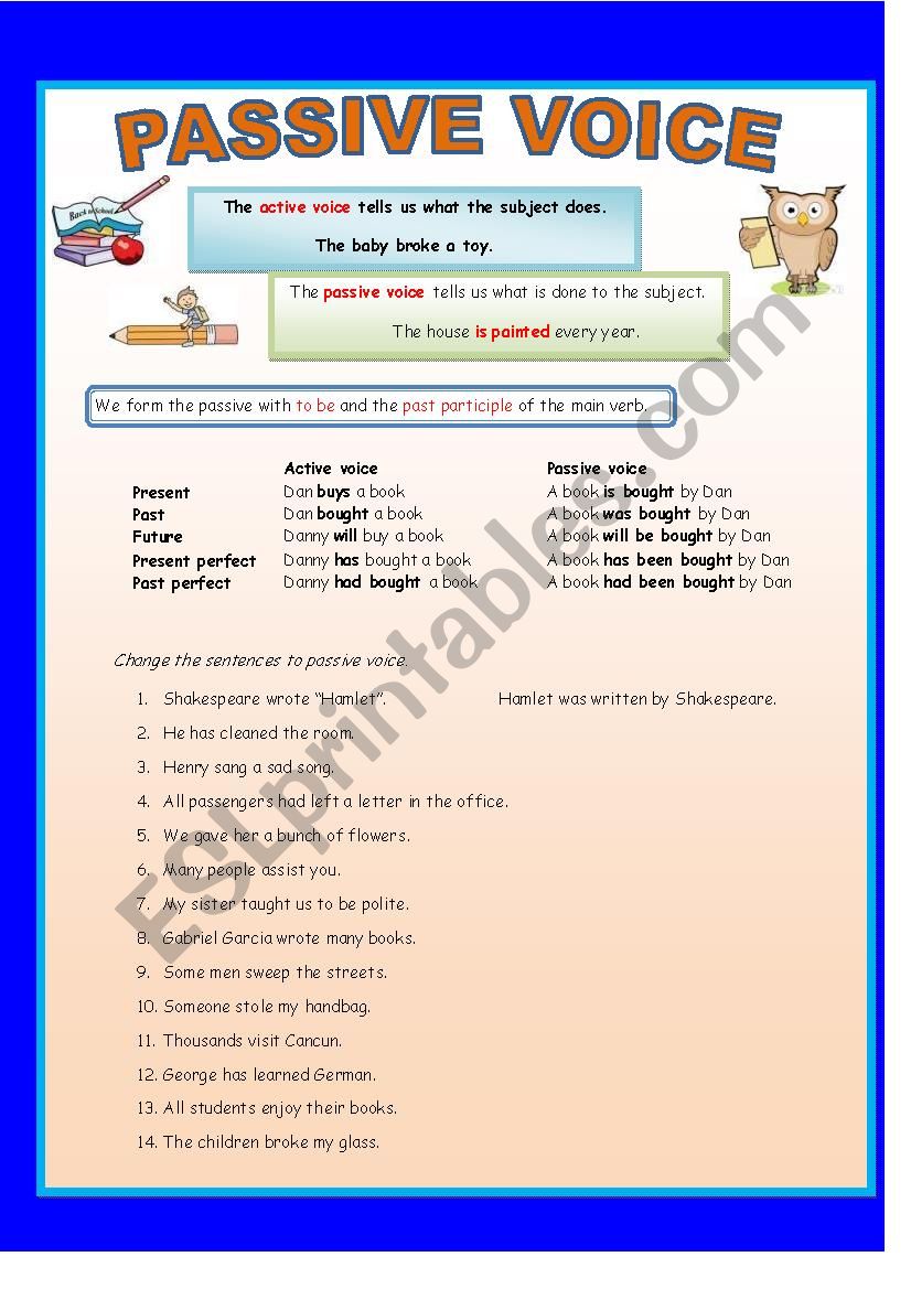 Passive Voice  worksheet