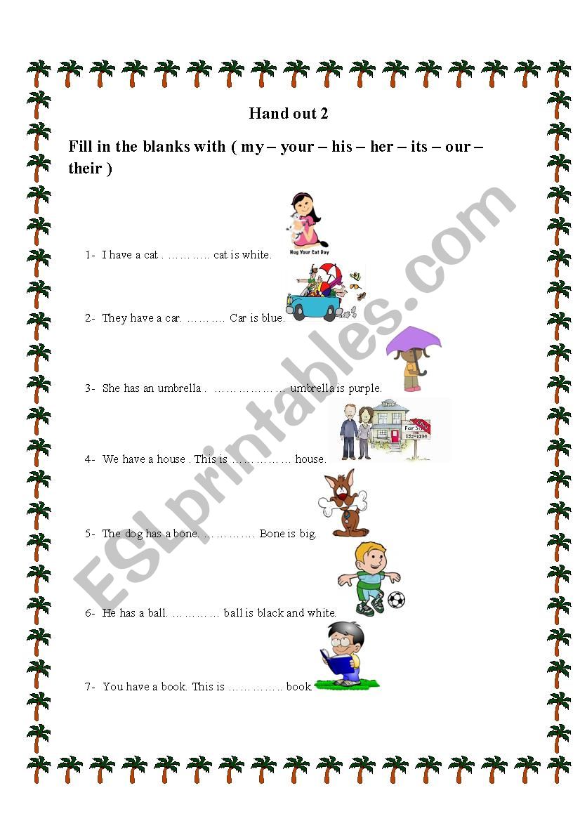 possessive adjectives worksheet