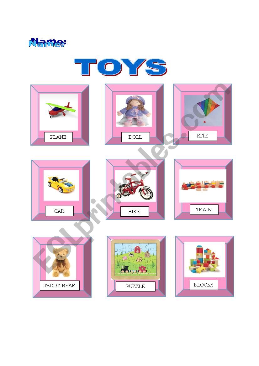 Toys Pictionary worksheet