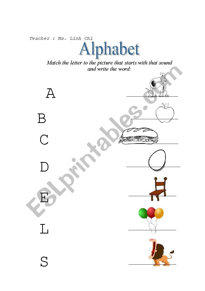 Alphabet worksheet