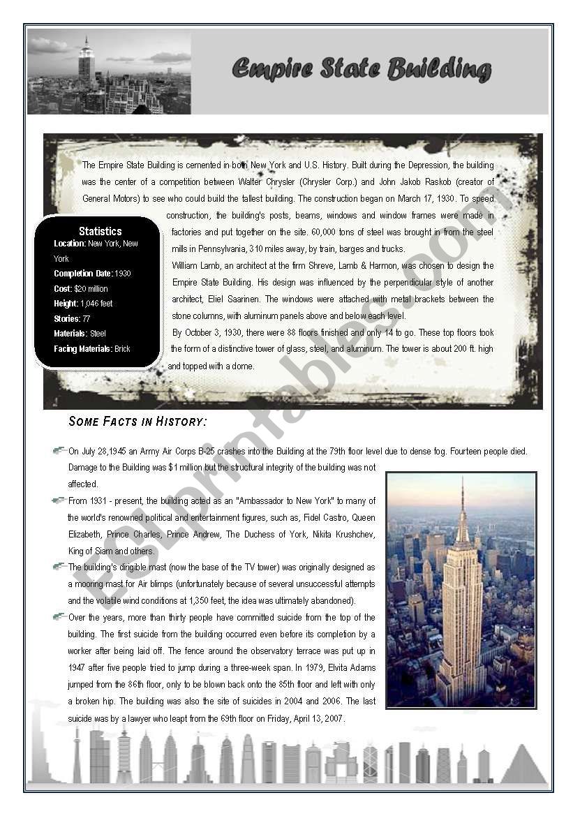 The Empire State Building worksheet