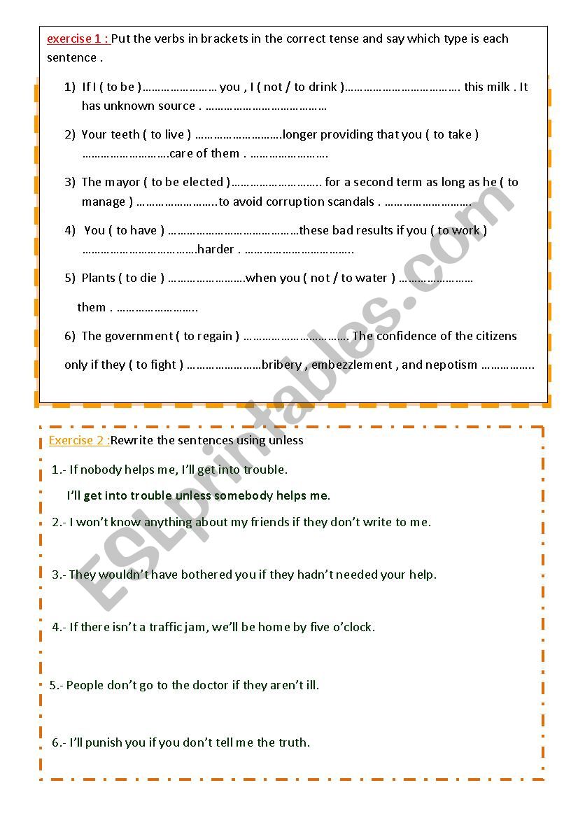 mixed conditionals worksheet