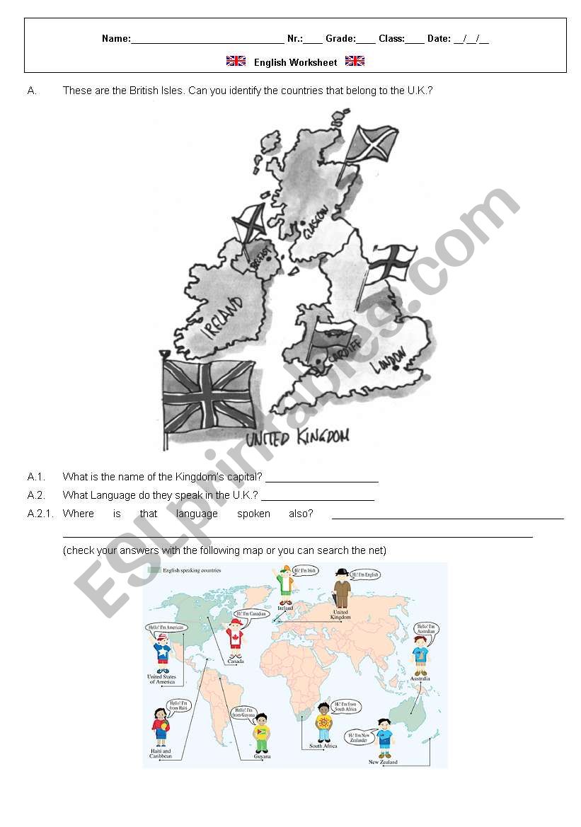 The UK worksheet