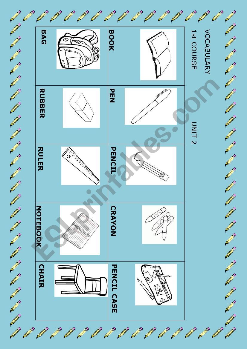 SCHOOL OBJECTS worksheet