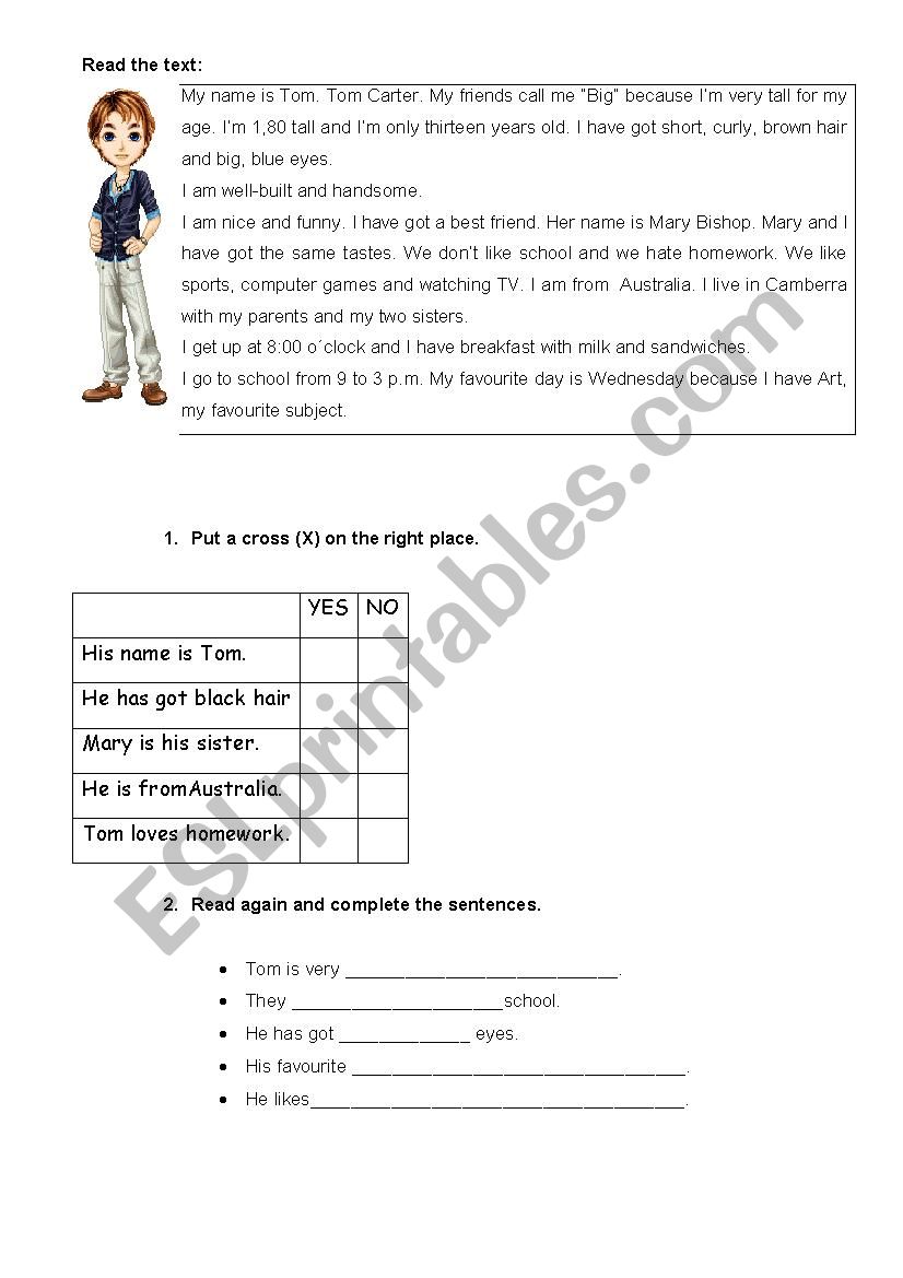 Test 4th form worksheet