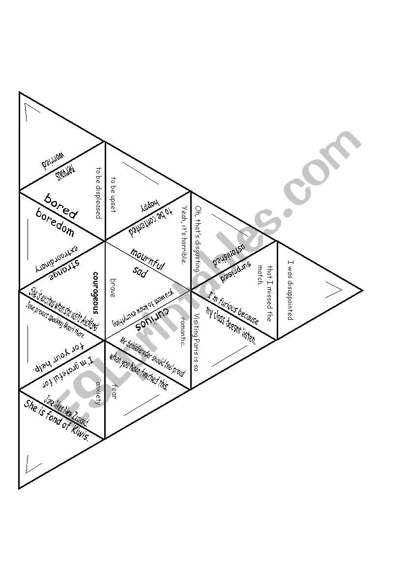 feelings - trimino worksheet