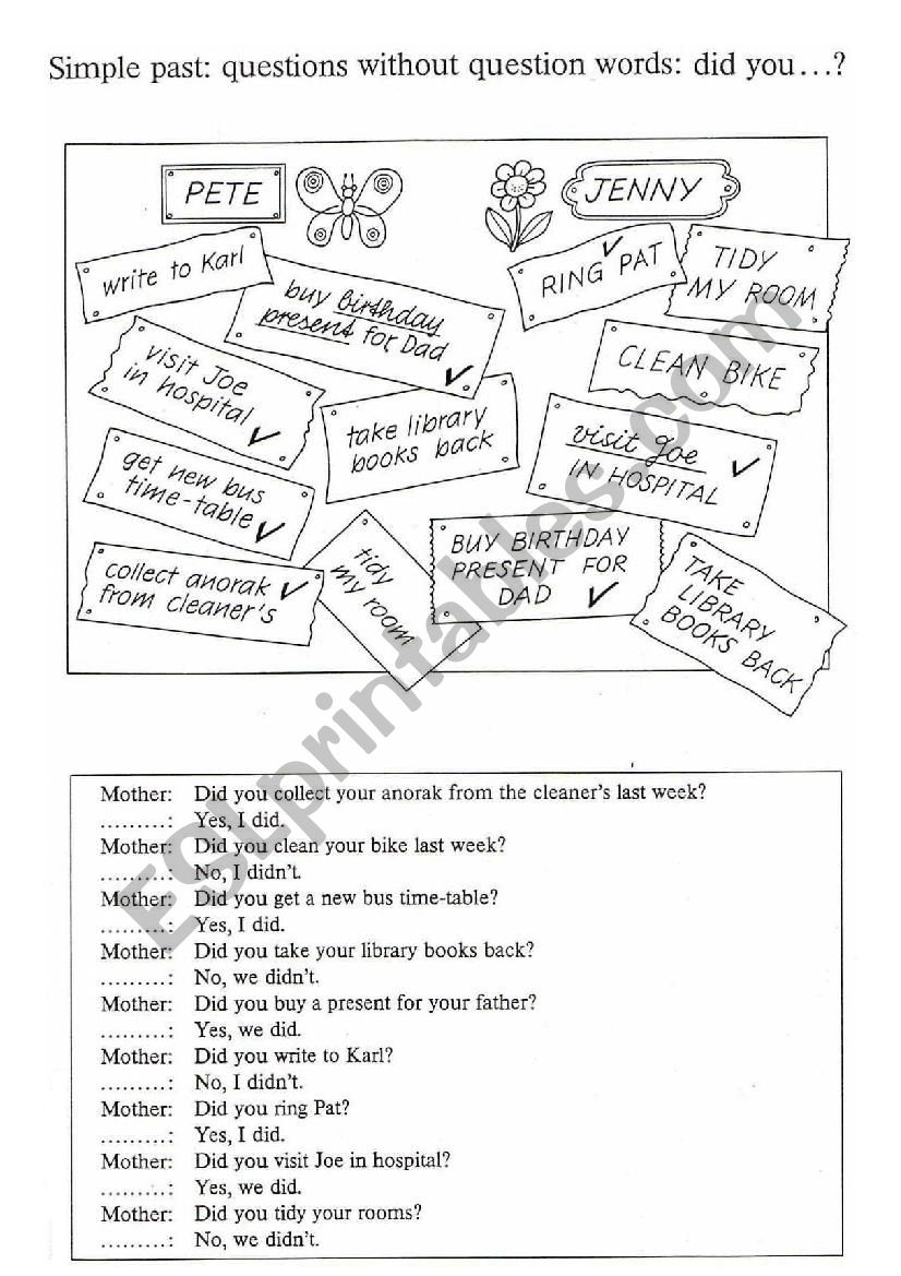 Past simple worksheet