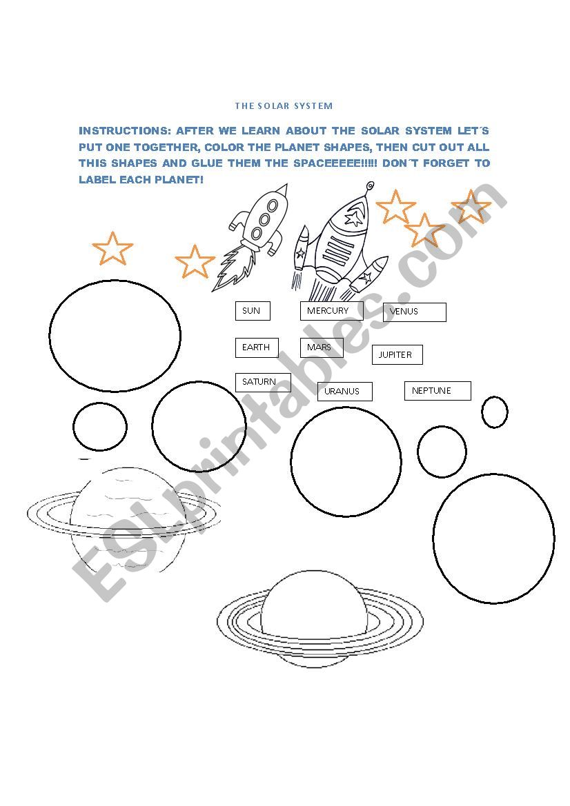 The Solar System worksheet