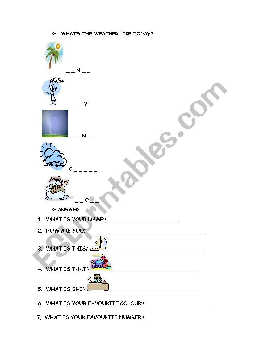 Complete and Answer worksheet