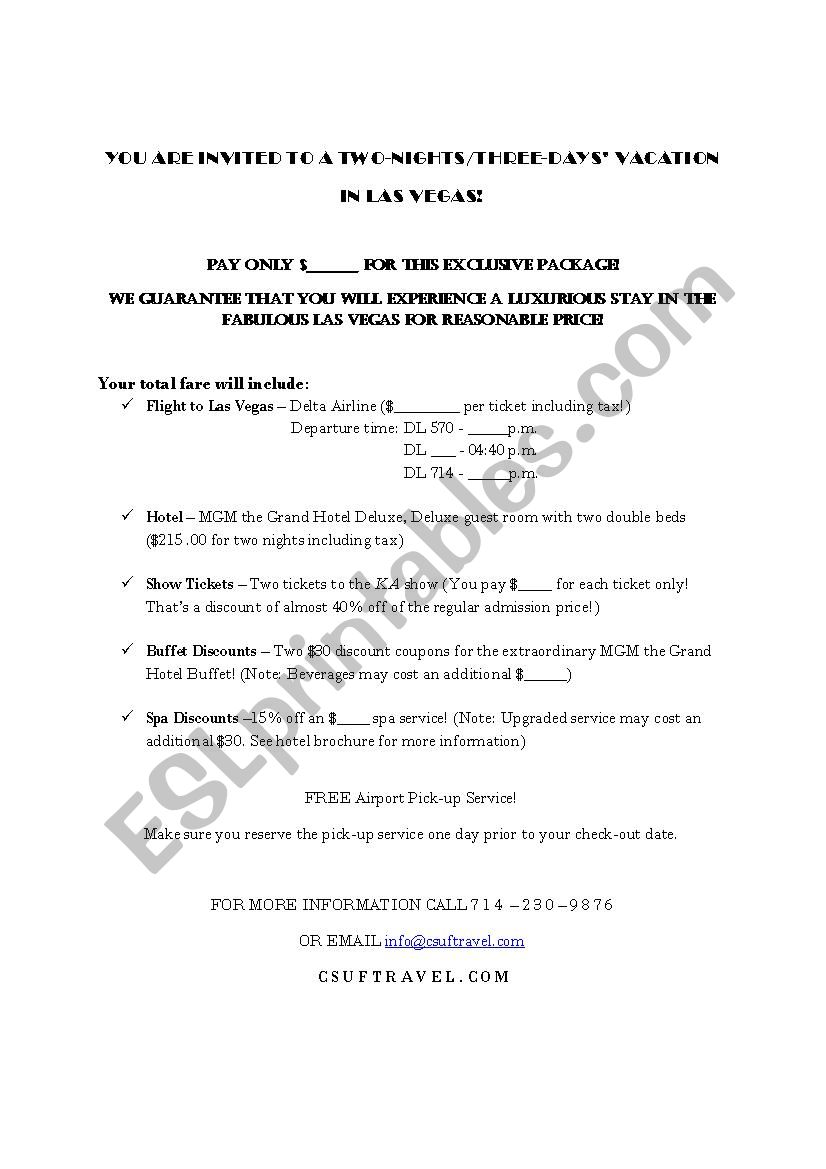 Information Gap activity for pronunciation 