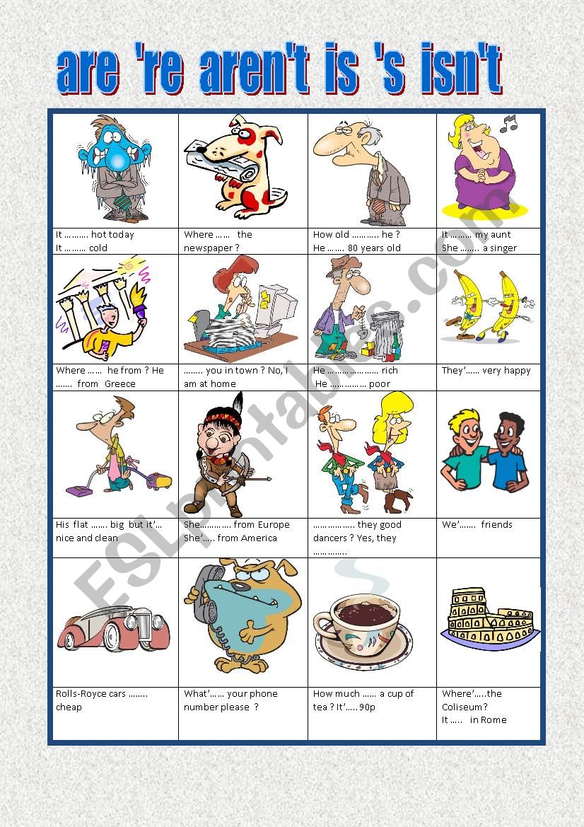 verb to be  worksheet