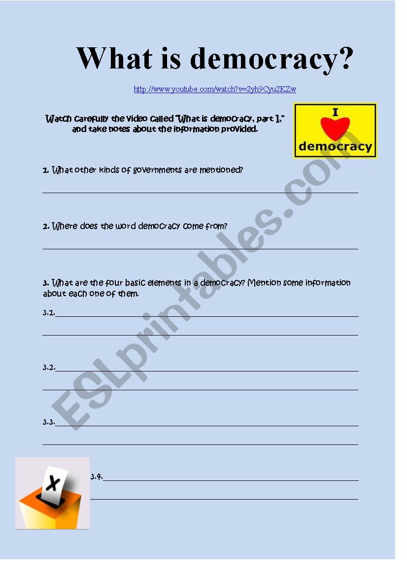 What is Democracy worksheet