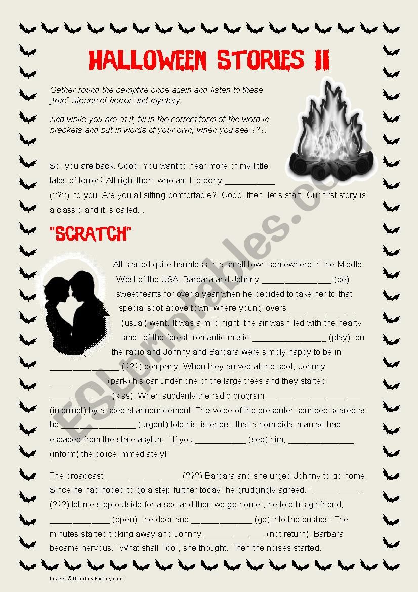 Halloween Stories - Part II worksheet