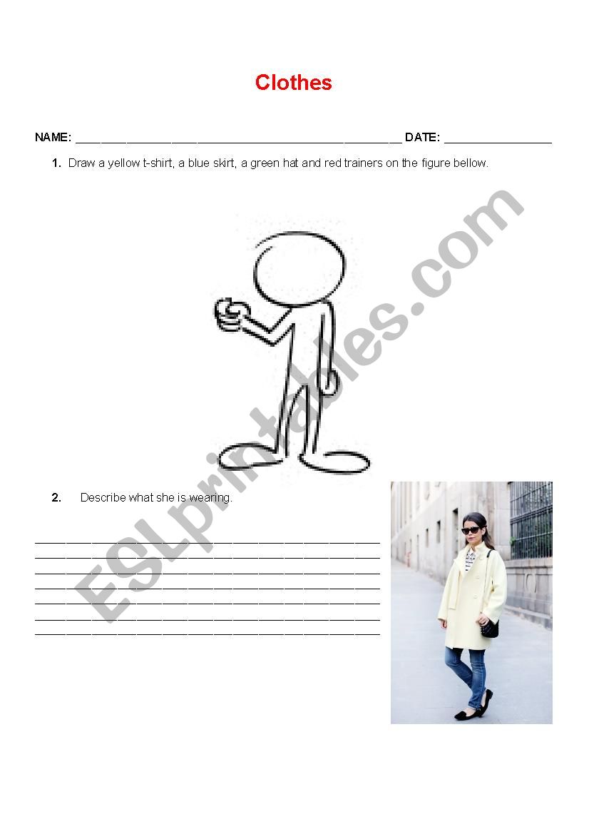 Clothes worksheet