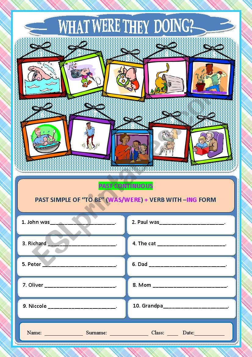 What were they doing? worksheet