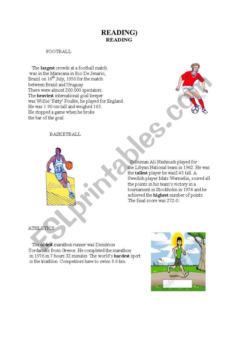 sports worksheet