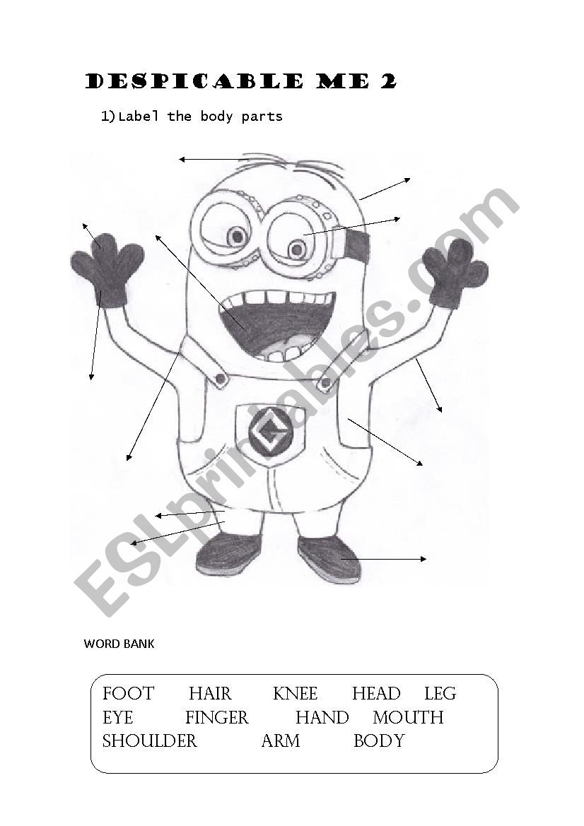 DESPICABLE ME 2 worksheet