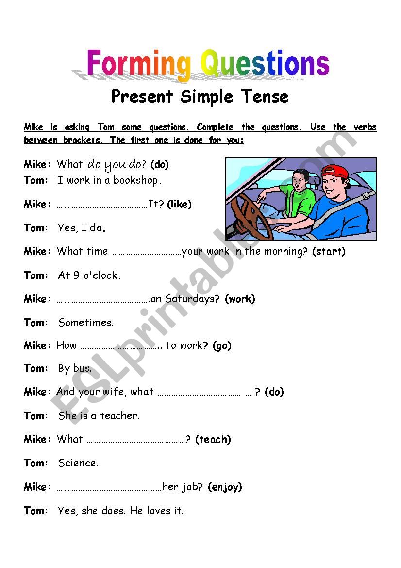 Forming Questions (Present Simple Tense)