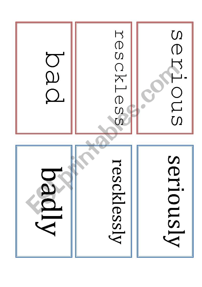 Adverbs and Manner adverbs  worksheet