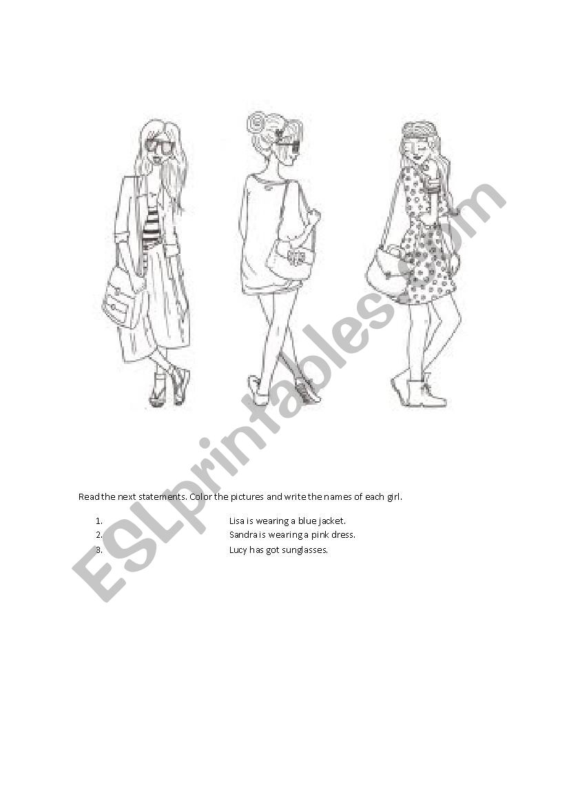 Identifying clothes worksheet