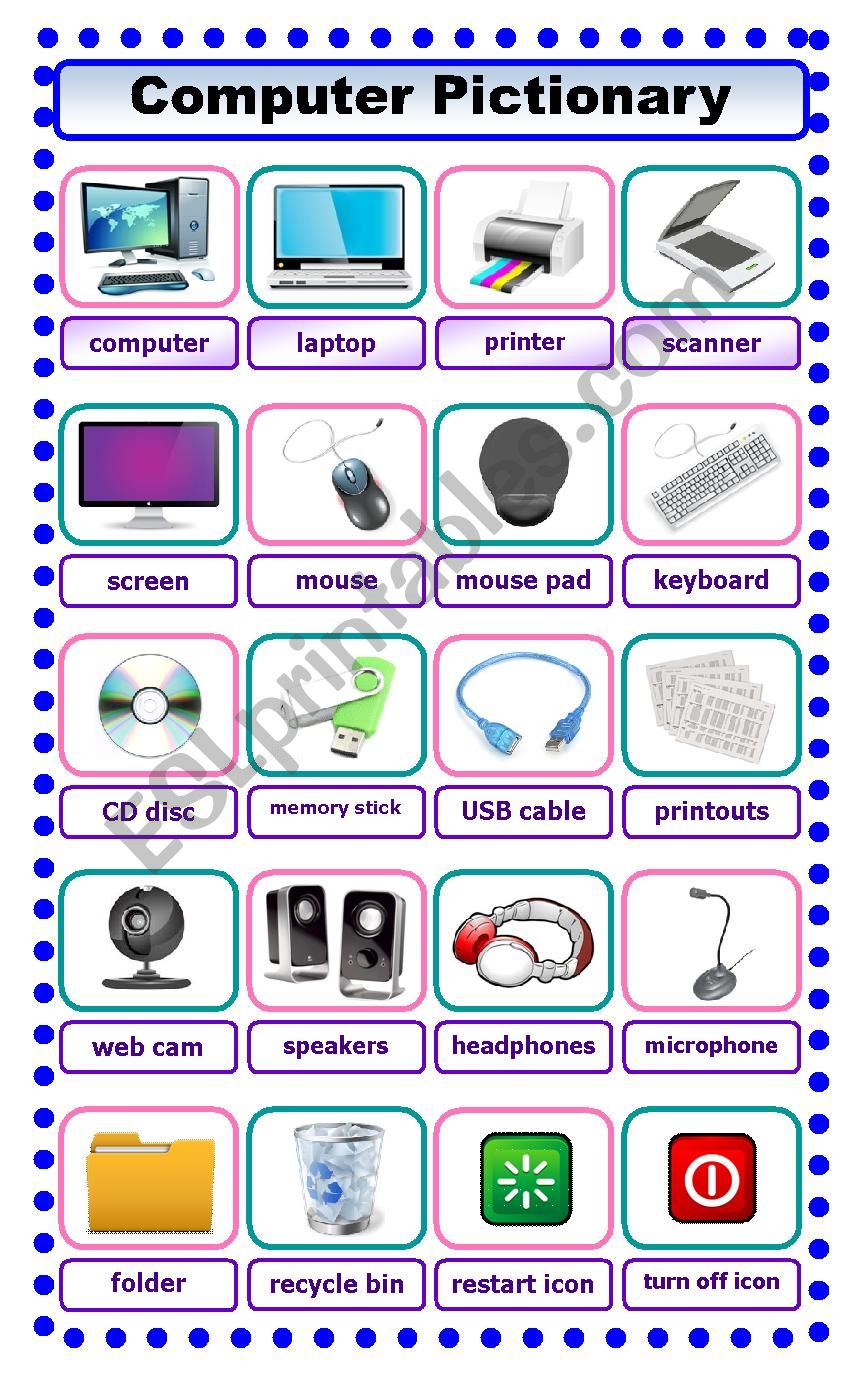 Computer Pictionary worksheet