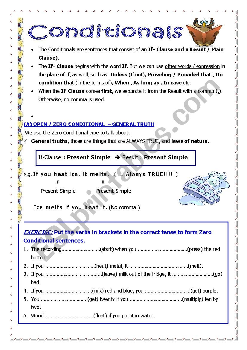 Conditionals - All types worksheet