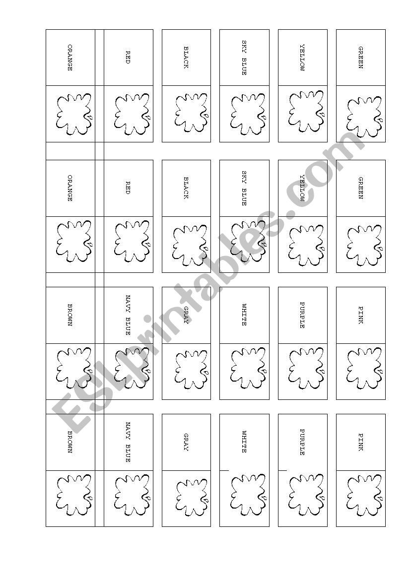 Domino colores worksheet