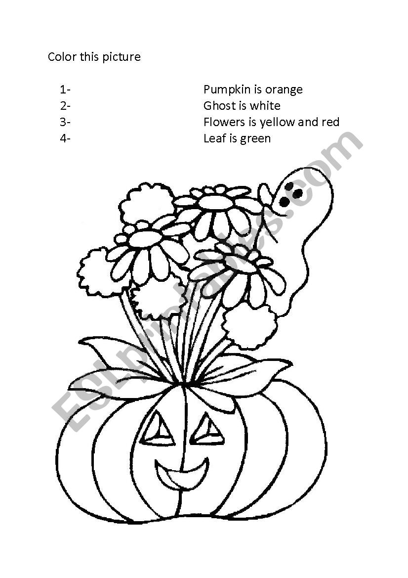 Colours Halloween worksheet