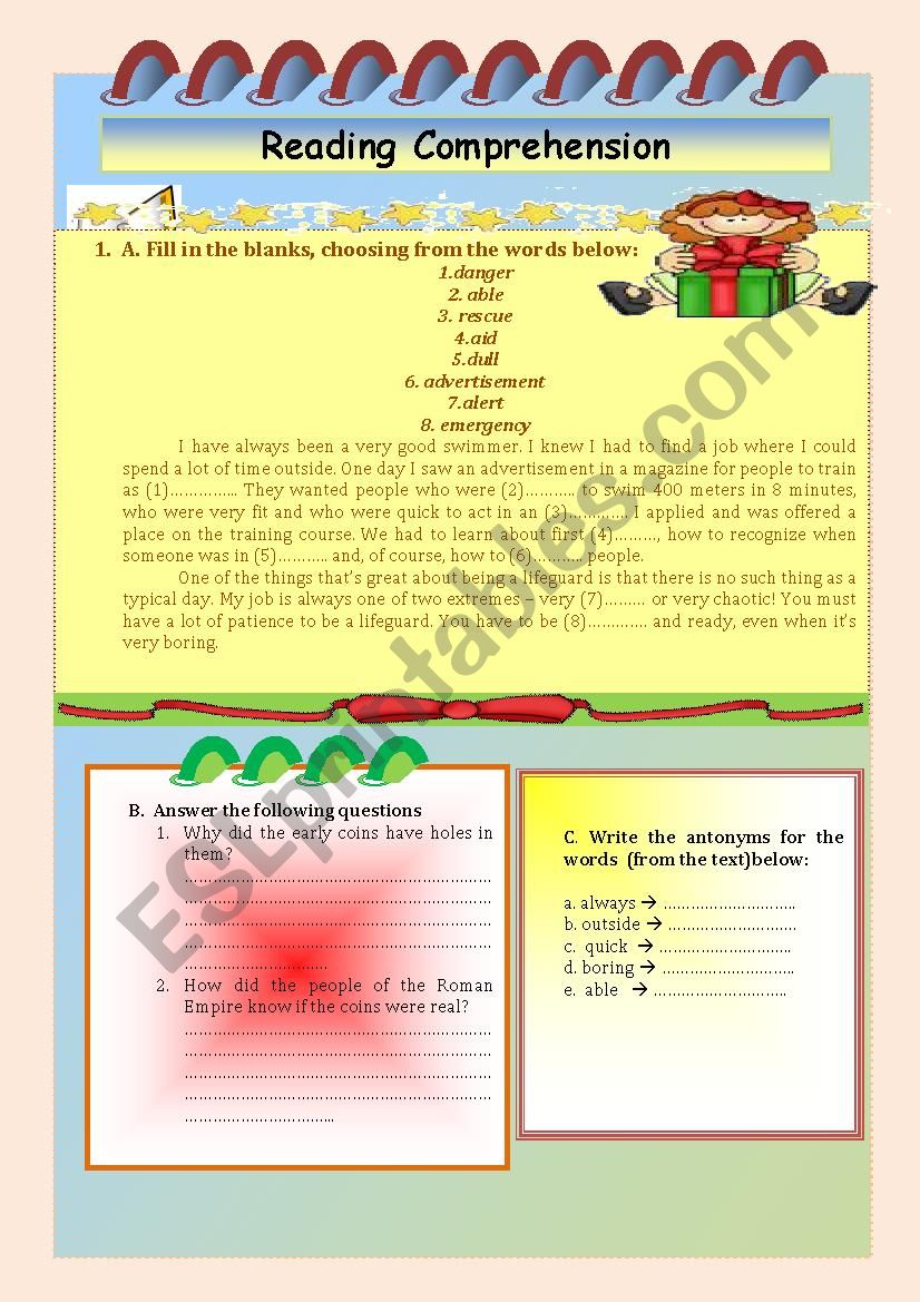 Reading Comprehension worksheet